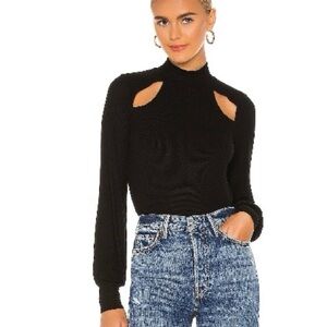 Michael Lauren Black Cutout Guifford Top
